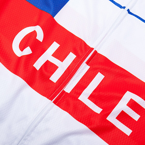 2019 Maillot Chile Tirantes Mangas Cortas Blanco Rojo